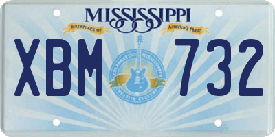 MS license plate XBM732