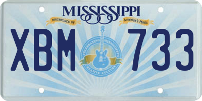 MS license plate XBM733