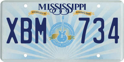 MS license plate XBM734