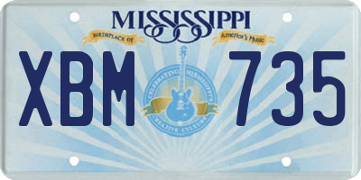 MS license plate XBM735