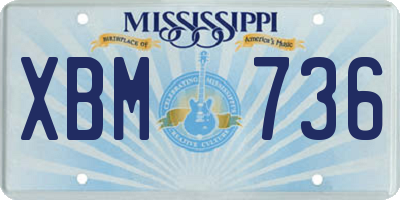 MS license plate XBM736
