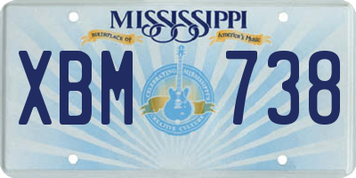 MS license plate XBM738
