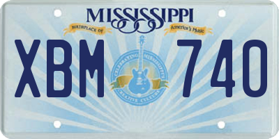 MS license plate XBM740