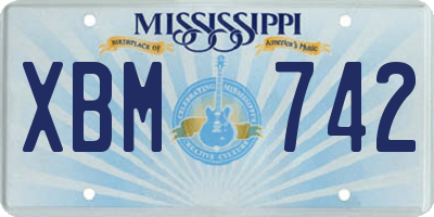 MS license plate XBM742
