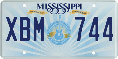 MS license plate XBM744
