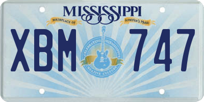 MS license plate XBM747