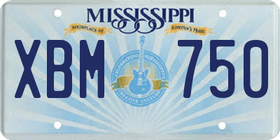 MS license plate XBM750