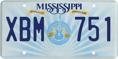 MS license plate XBM751