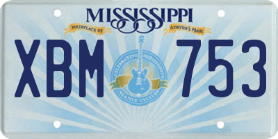 MS license plate XBM753