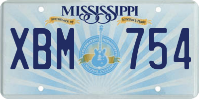 MS license plate XBM754