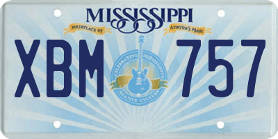 MS license plate XBM757