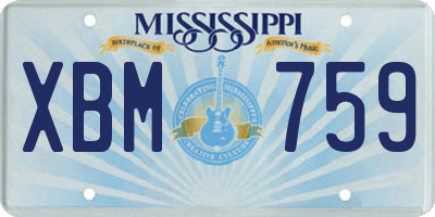 MS license plate XBM759