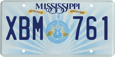 MS license plate XBM761