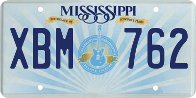 MS license plate XBM762