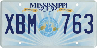 MS license plate XBM763