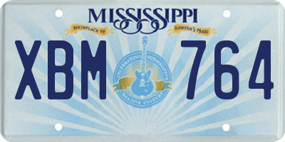 MS license plate XBM764