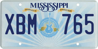 MS license plate XBM765