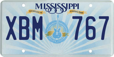 MS license plate XBM767