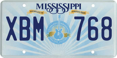 MS license plate XBM768