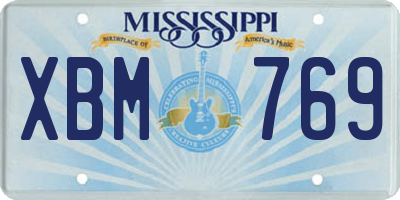 MS license plate XBM769