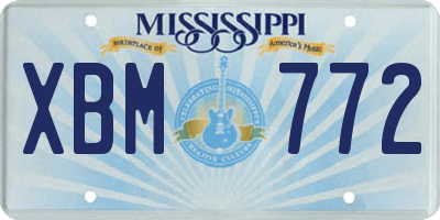 MS license plate XBM772