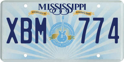 MS license plate XBM774