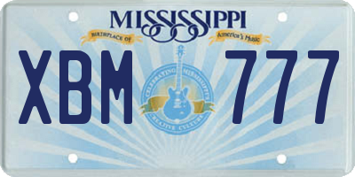 MS license plate XBM777