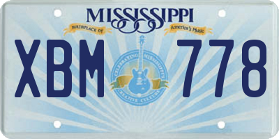 MS license plate XBM778