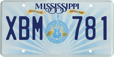 MS license plate XBM781