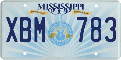 MS license plate XBM783