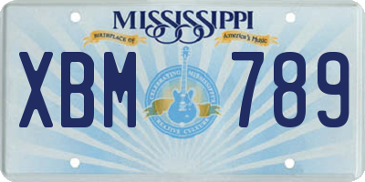 MS license plate XBM789
