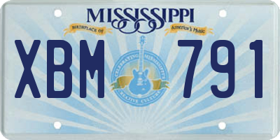 MS license plate XBM791