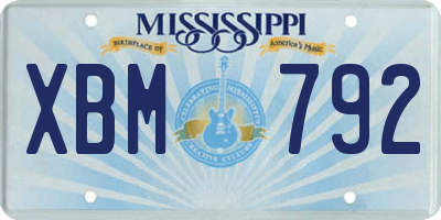 MS license plate XBM792