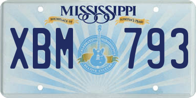 MS license plate XBM793