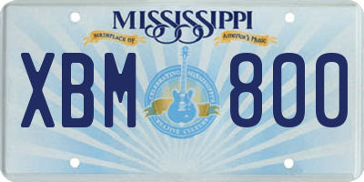 MS license plate XBM800