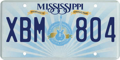 MS license plate XBM804