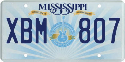 MS license plate XBM807
