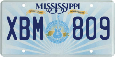 MS license plate XBM809
