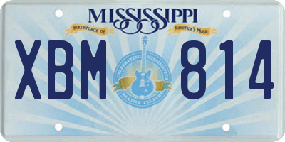 MS license plate XBM814