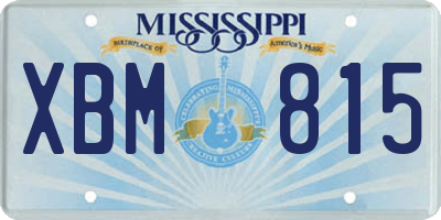 MS license plate XBM815