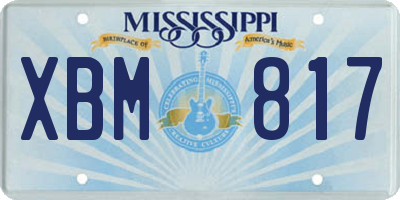 MS license plate XBM817