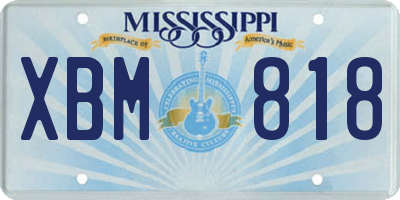 MS license plate XBM818