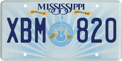 MS license plate XBM820