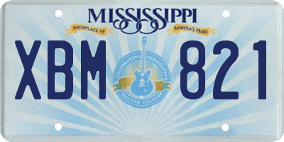 MS license plate XBM821