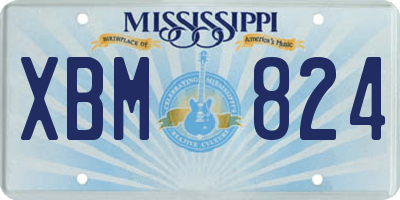 MS license plate XBM824