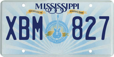 MS license plate XBM827