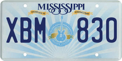MS license plate XBM830