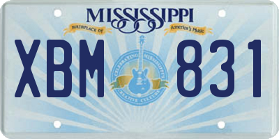 MS license plate XBM831