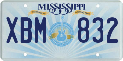 MS license plate XBM832