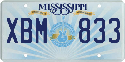 MS license plate XBM833